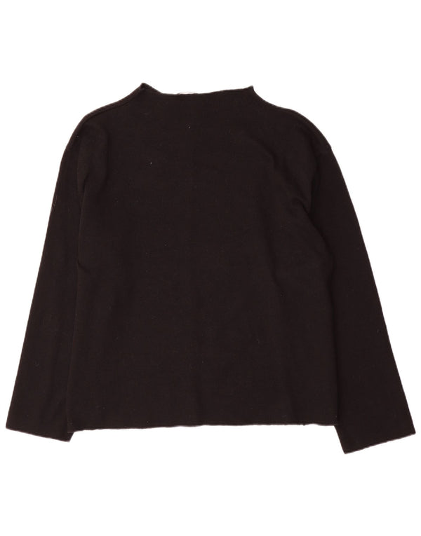 Suéter feminino Zara com gola tartaruga Reino Unido 16 grande algodão preto