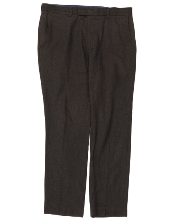 Calça masculina Marks & Spencer Slim Suit W32 L29 cinza poliéster
