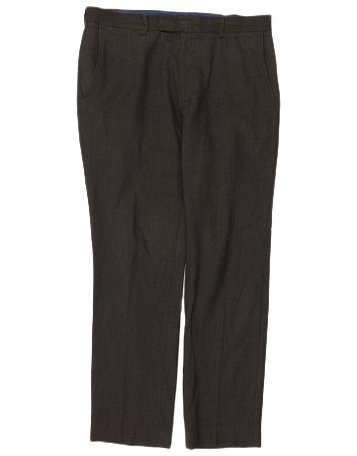 Calça masculina Marks & Spencer Slim Suit W32 L29 cinza poliéster
