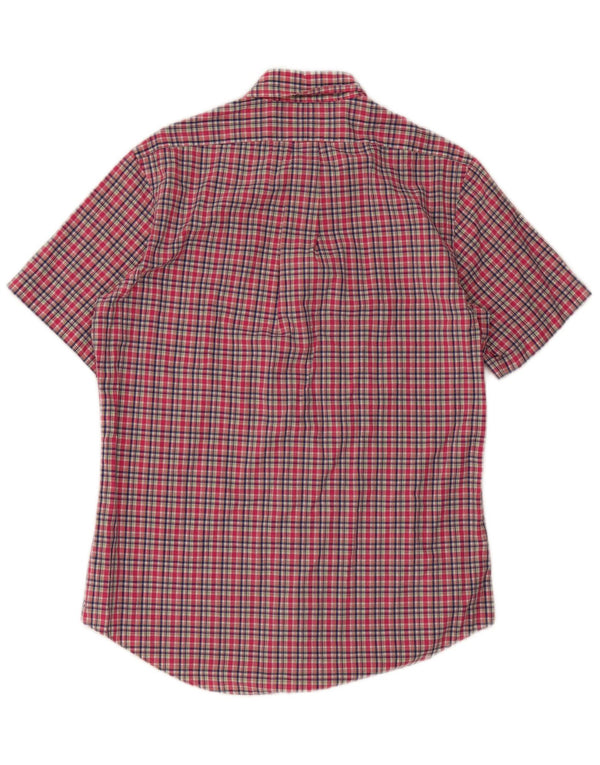 Polo Ralph Lauren Camisa masculina de manga curta com ajuste personalizado médio xadrez rosa