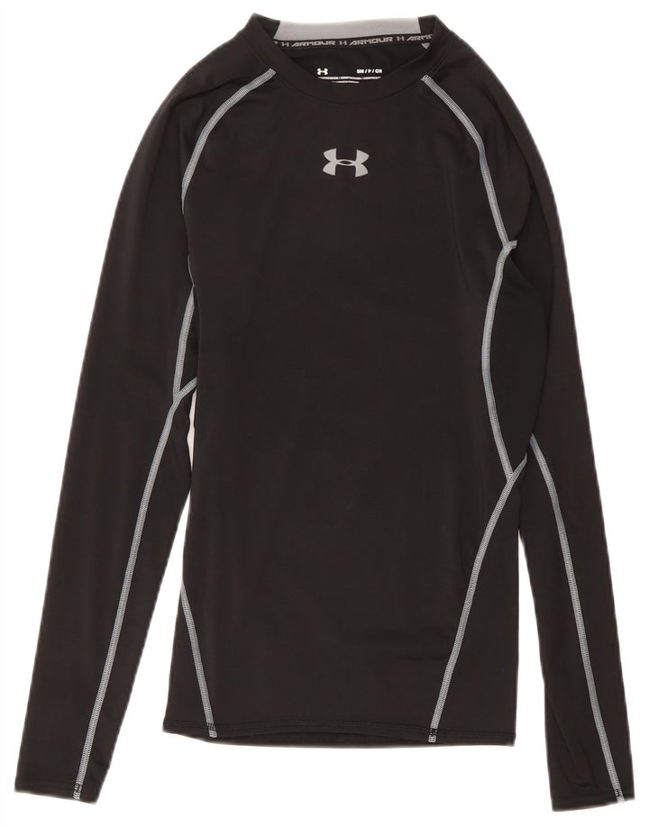 Under Armour Masculino Heat Gear Graphic Top Manga Longa Pequeno Poliéster Preto