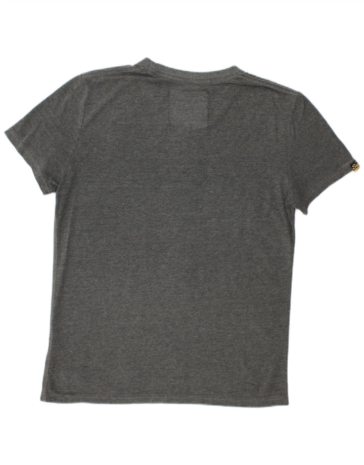 Camiseta masculina SUPERDRY com estampa gráfica cinza médio algodão