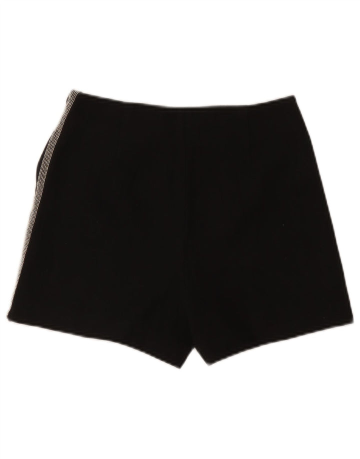 Zara Womens High Rise Hot Pants XS W24 Poliéster Preto