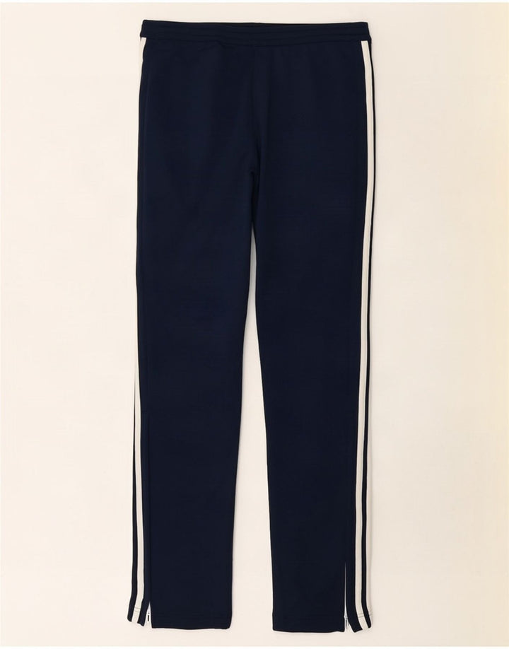 Calça de treino feminina Adidas Reino Unido 8/10 pequena azul marinho poliéster