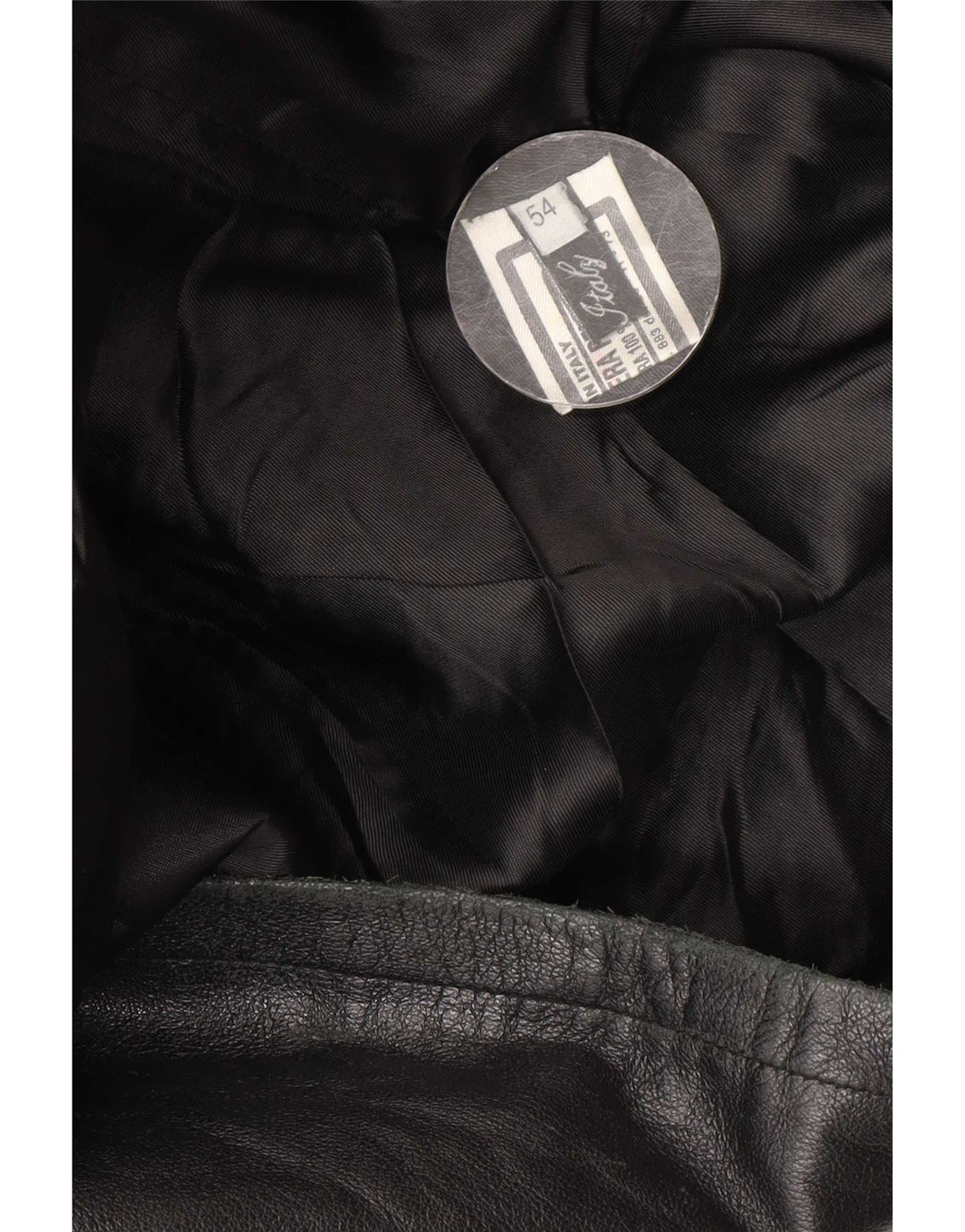Jaqueta de couro masculina vintage IT 54 2XL couro preto