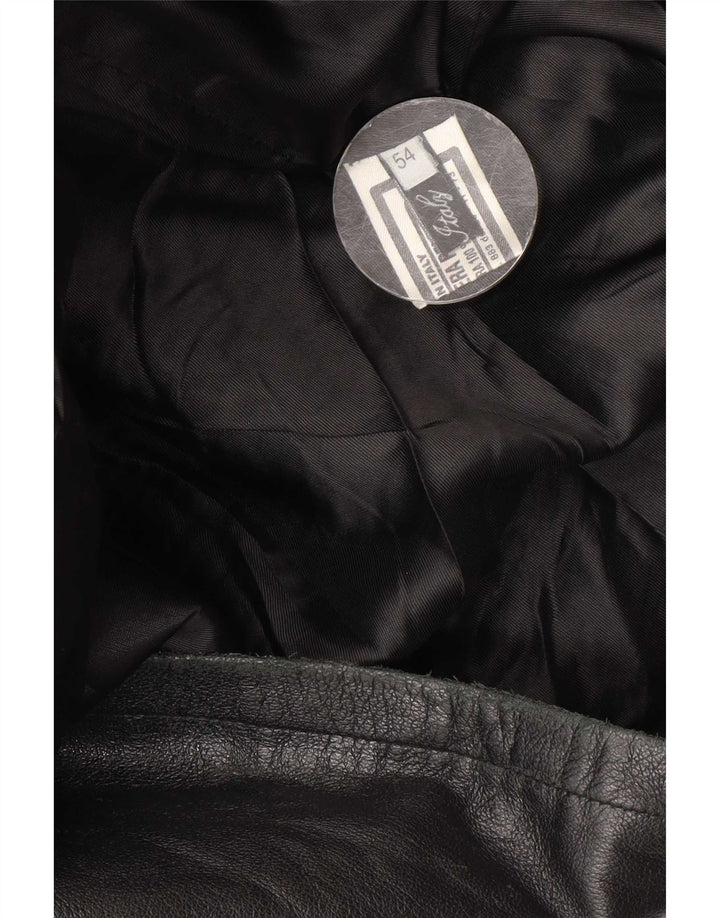 Jaqueta de couro masculina vintage IT 54 2XL couro preto
