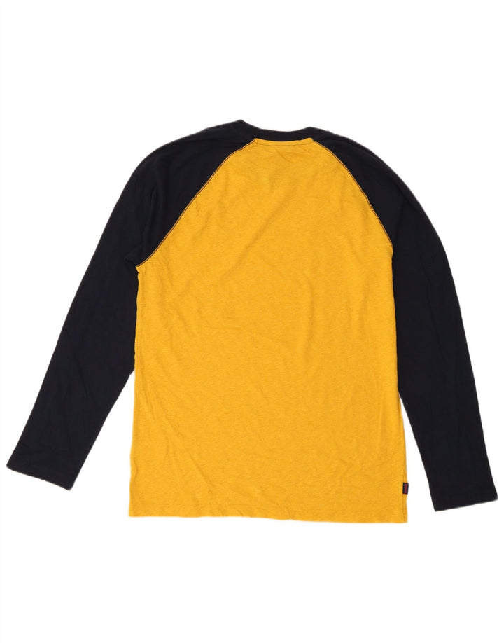 Superdry Mens Top Manga Longa Médio Amarelo Algodão Colourblock