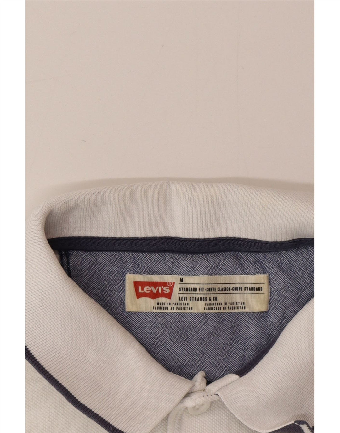Camisa polo masculina Levi's Standard Fit média branca