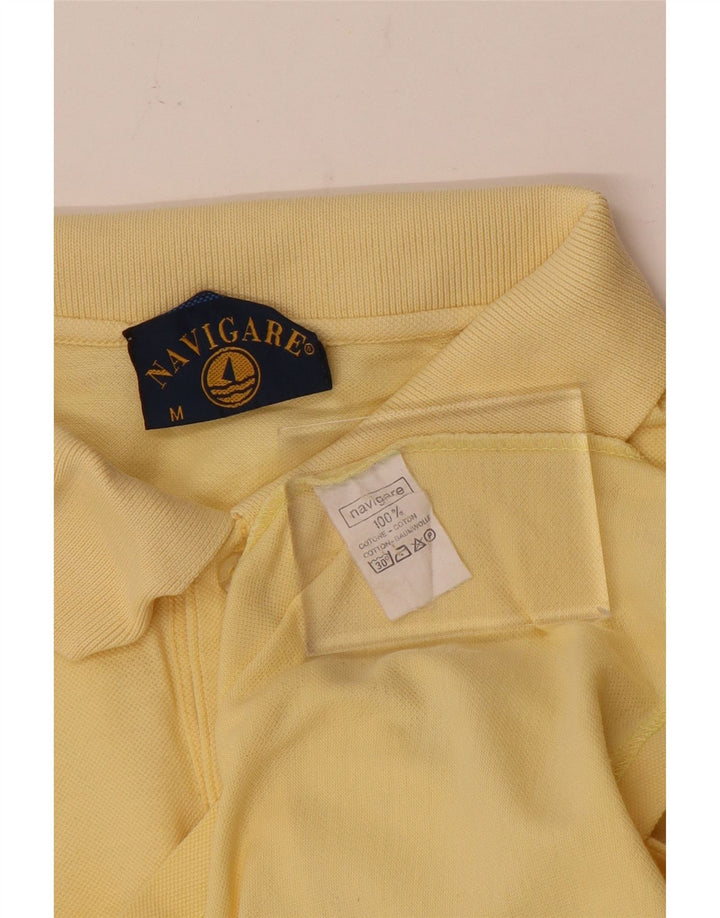 Camisa polo masculina Navigare de algodão amarelo médio