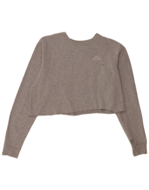 Kappa Crop Top Feminino Manga Longa UK 18 XL Cinza