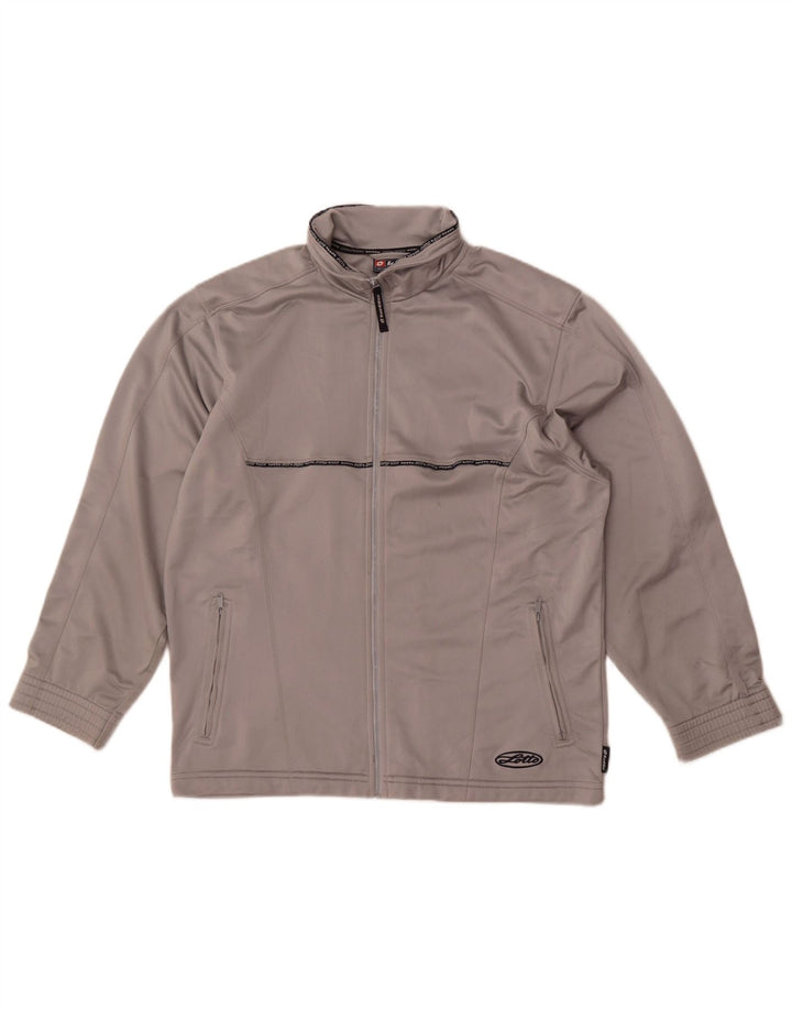 Lotto Womens Tracksuit Top Jacket UK 12 poliéster cinza médio