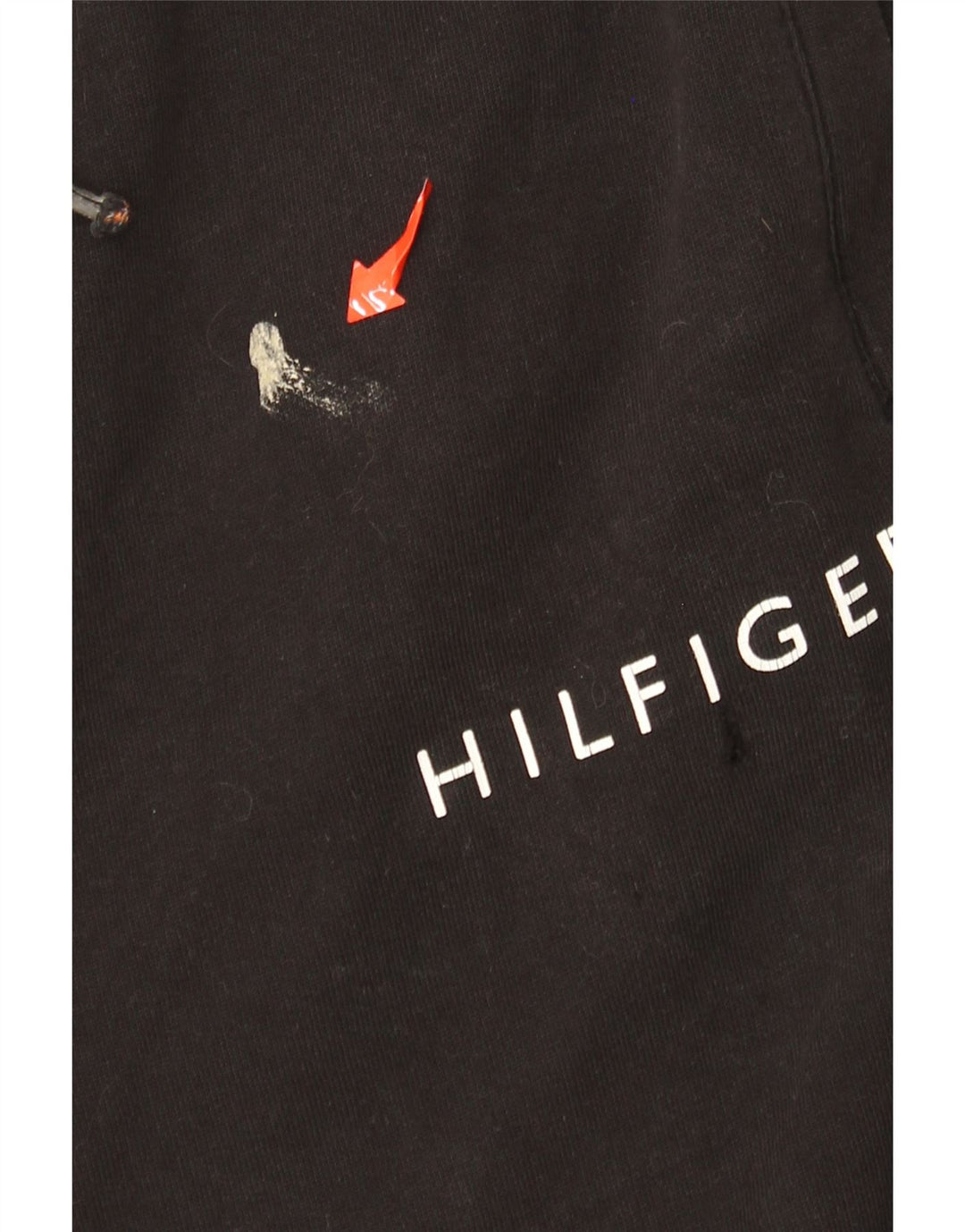 Calça esportiva masculina Tommy Hilfiger com estampa gráfica, joggers de algodão preto médio