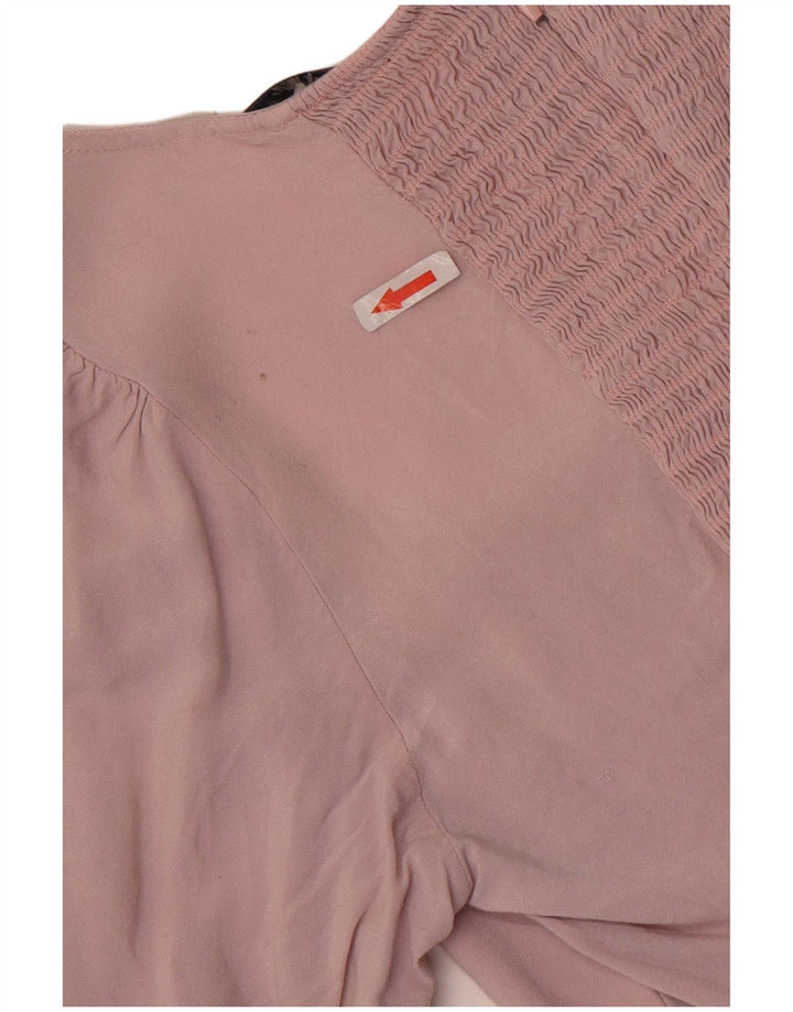 Blusa cropped feminina Jack Wills Reino Unido 12 viscose rosa médio