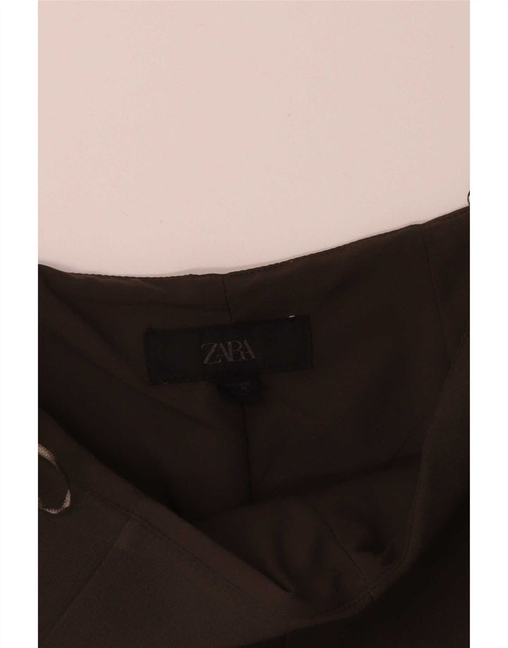 Zara Shorts feminino casual de cintura alta médio W28 marrom