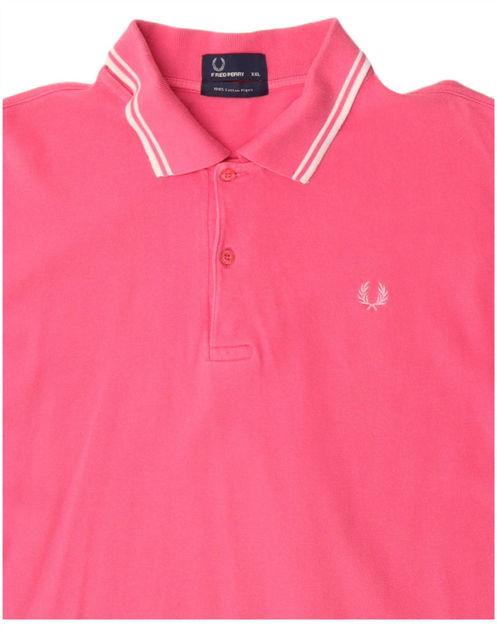Camisa polo masculina Fred Perry 2XL algodão rosa