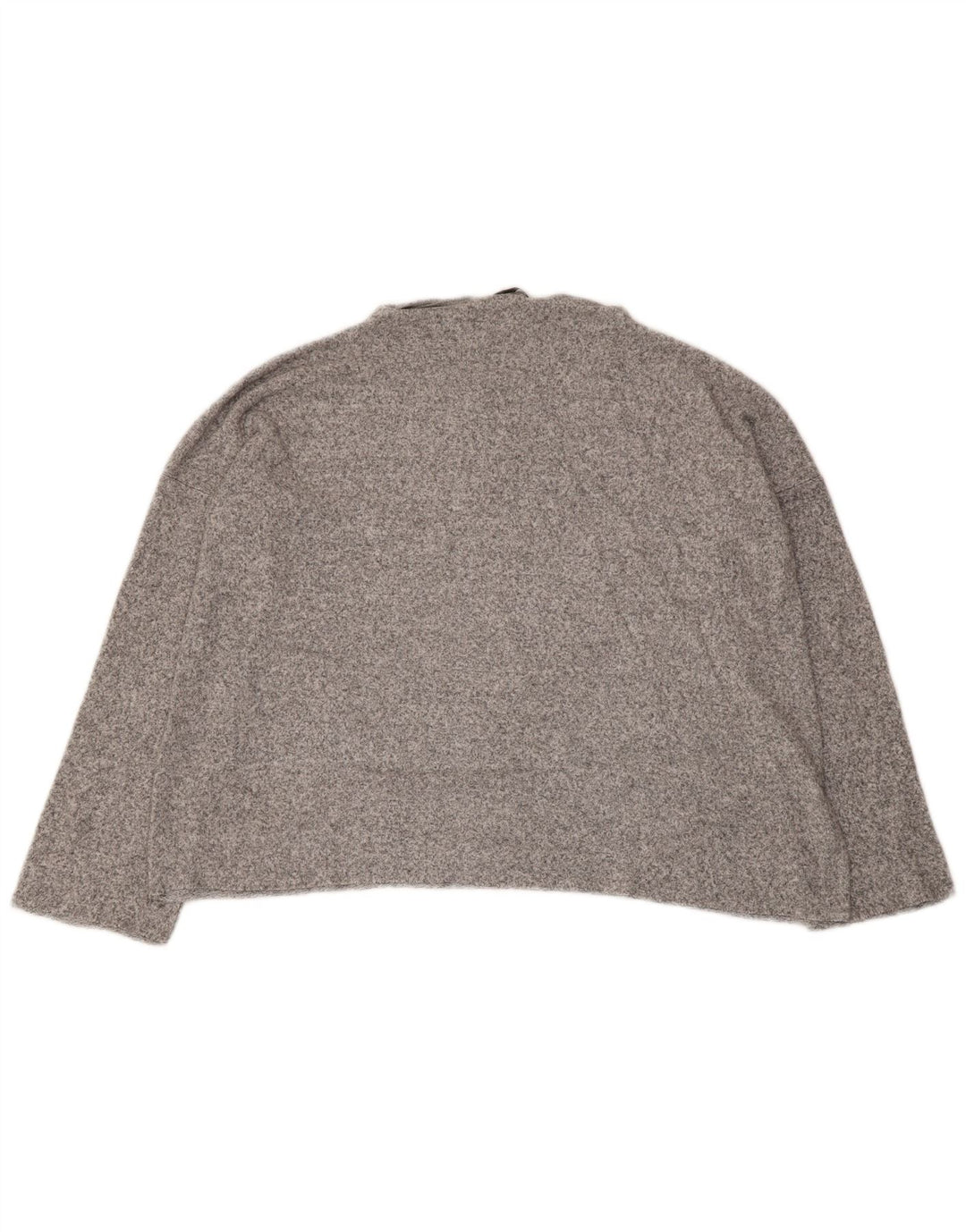 Top feminino Zara de manga comprida UK 14 cinza médio manchado