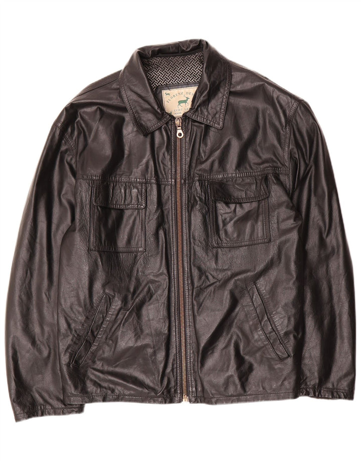 Jaqueta de couro masculina vintage UK 40 grande couro preto