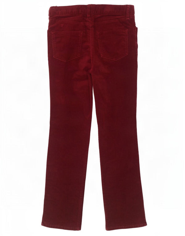 Calça feminina de veludo Marks & Spencer Reino Unido 10 pequena W32 L30 Borgonha