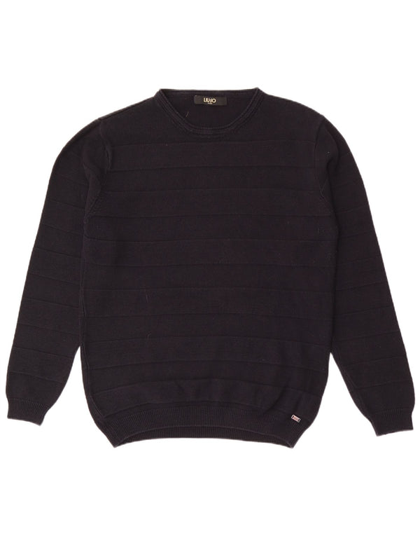 Liu Jo Suéter masculino com gola redonda XL listrado azul marinho