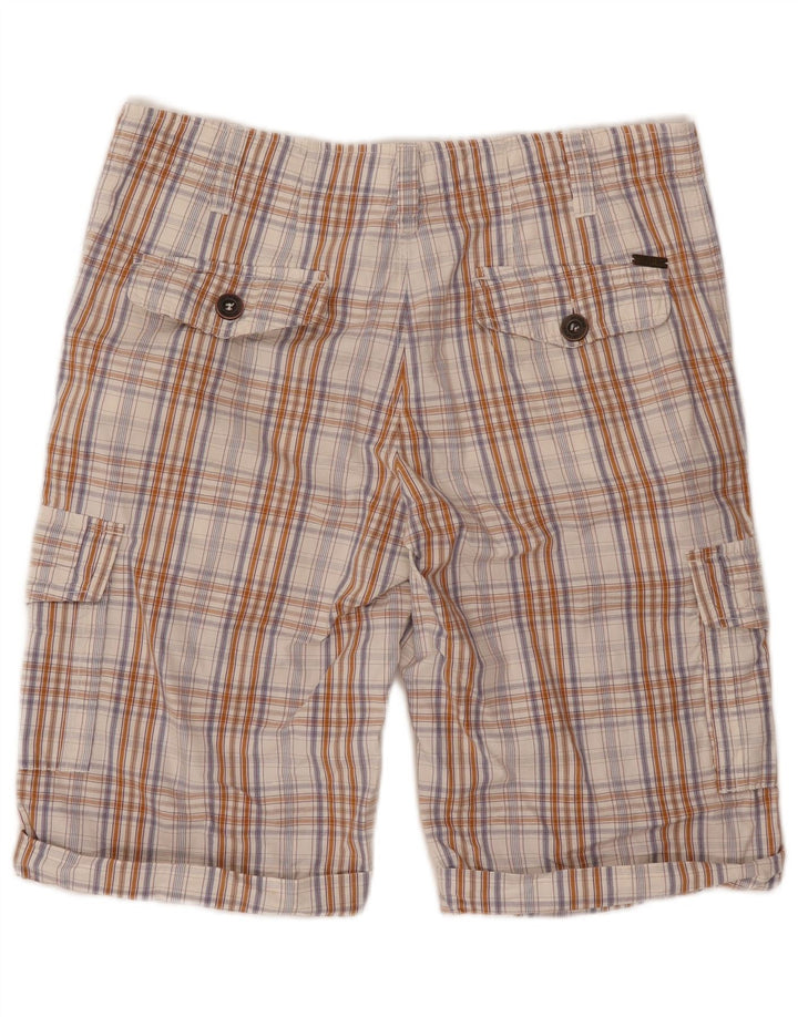 Shorts cargo masculino Just Cavalli W36 grande xadrez bege