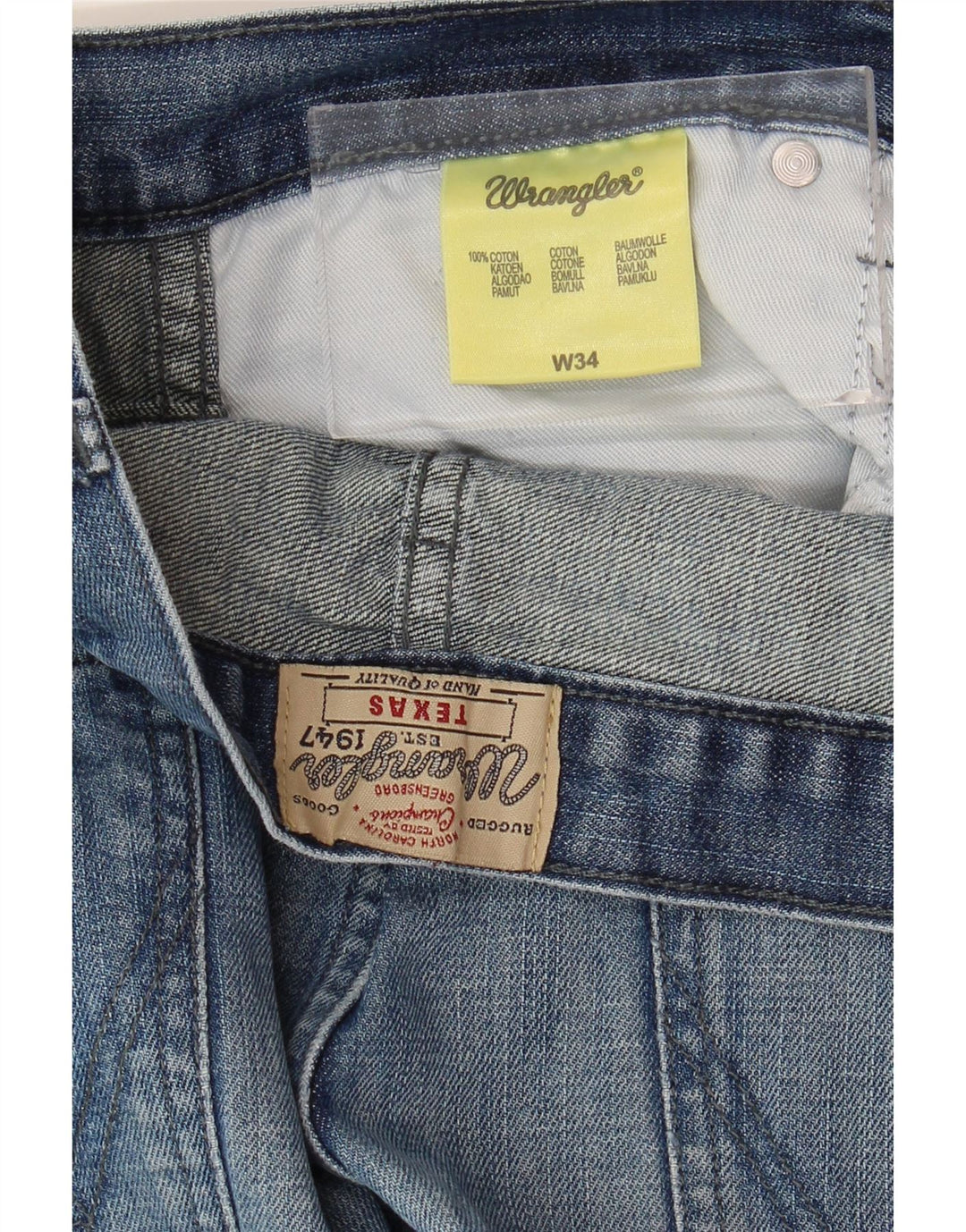 WRANGLER Masculino Texas Straight Jeans W34 L31 Azul Algodão