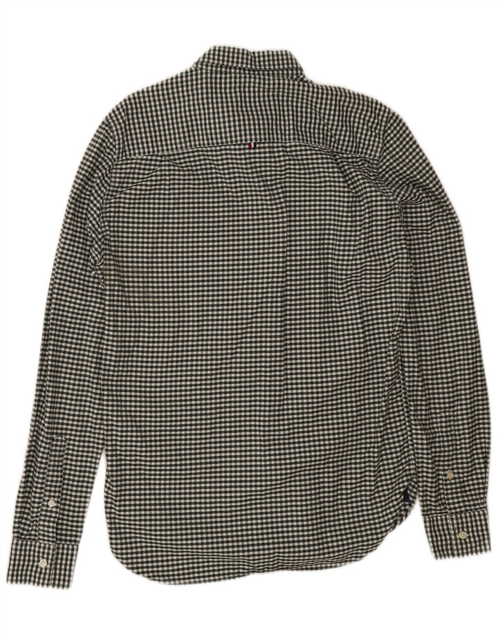 Camisa masculina Superdry pequena verde algodão guingão