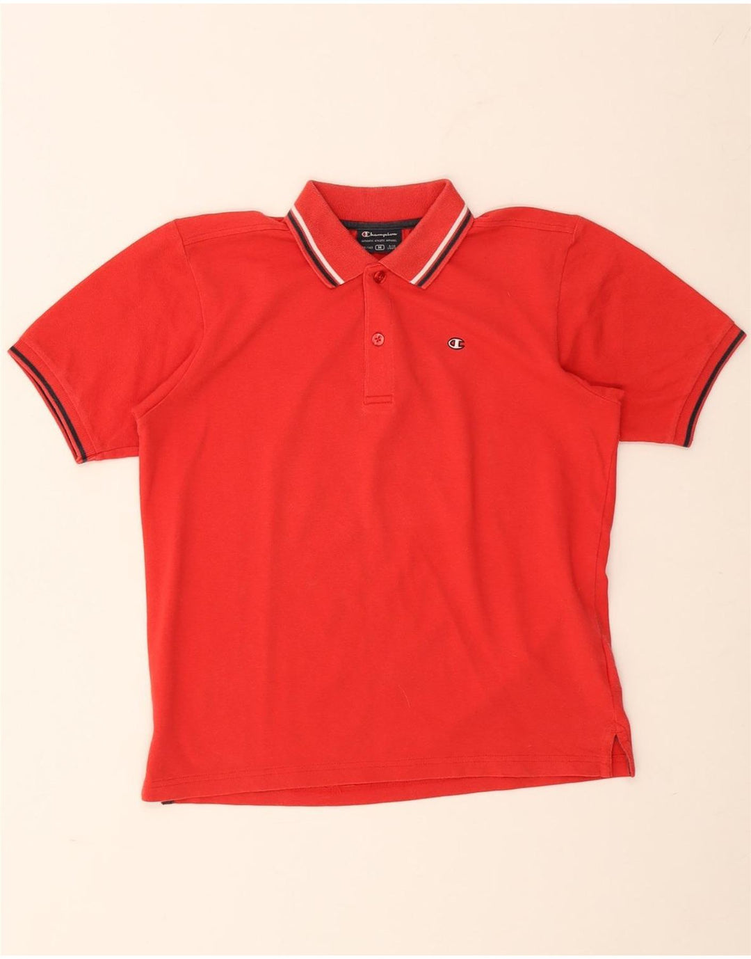 Polo CHAMPION Meninos 9-10 Anos Médio Algodão Vermelho