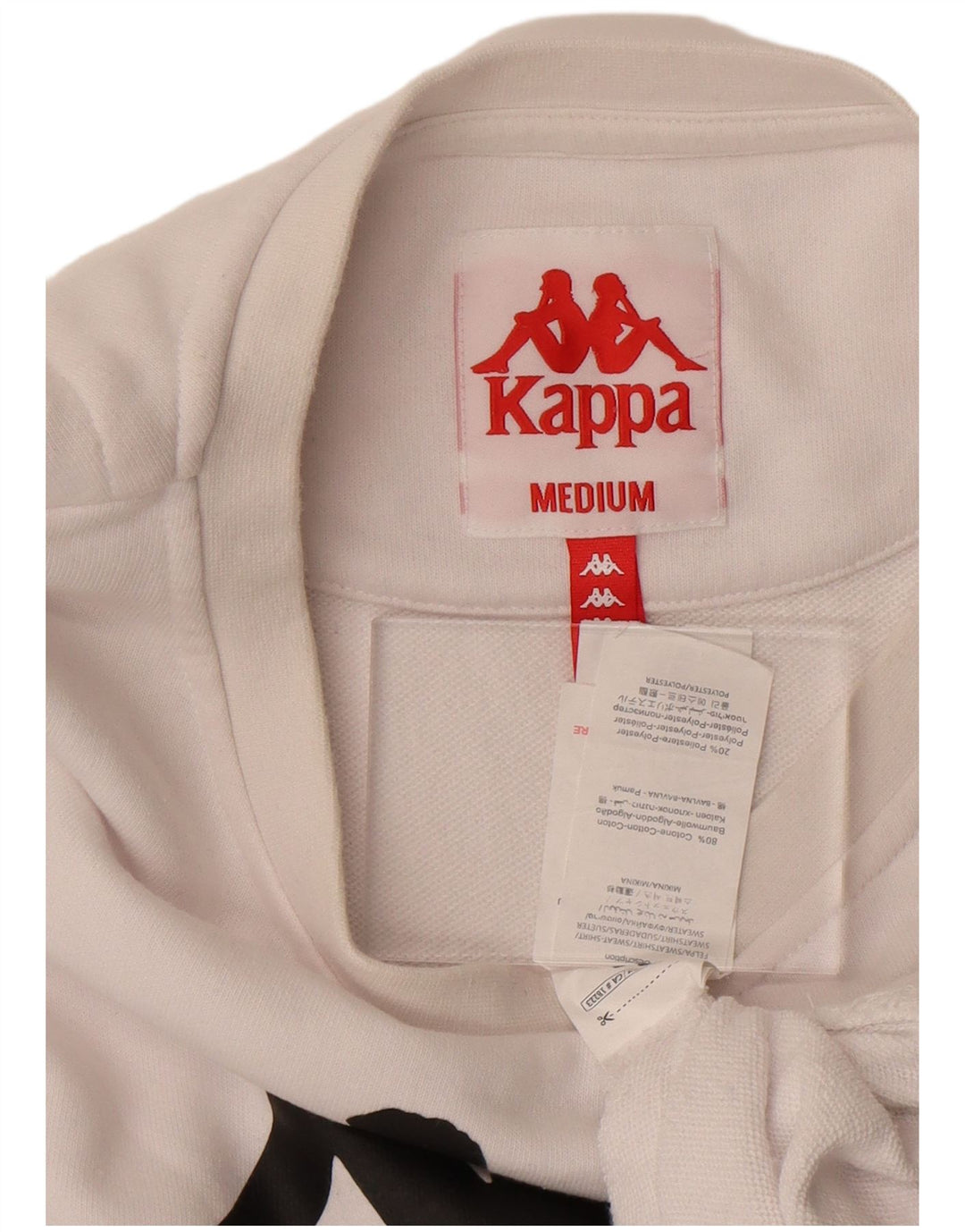 KAPPA moletom gráfico masculino jumper médio algodão branco