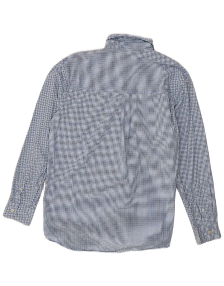 Camisa masculina Chaps de algodão guingão azul médio