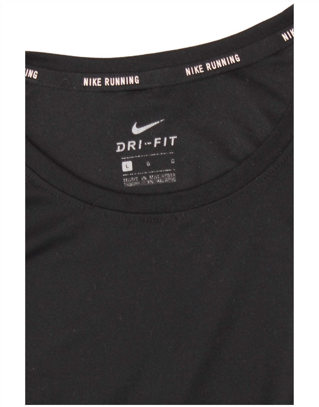 Top Nike Dri Fit Feminino Manga Longa UK 14 Grande Poliéster Preto