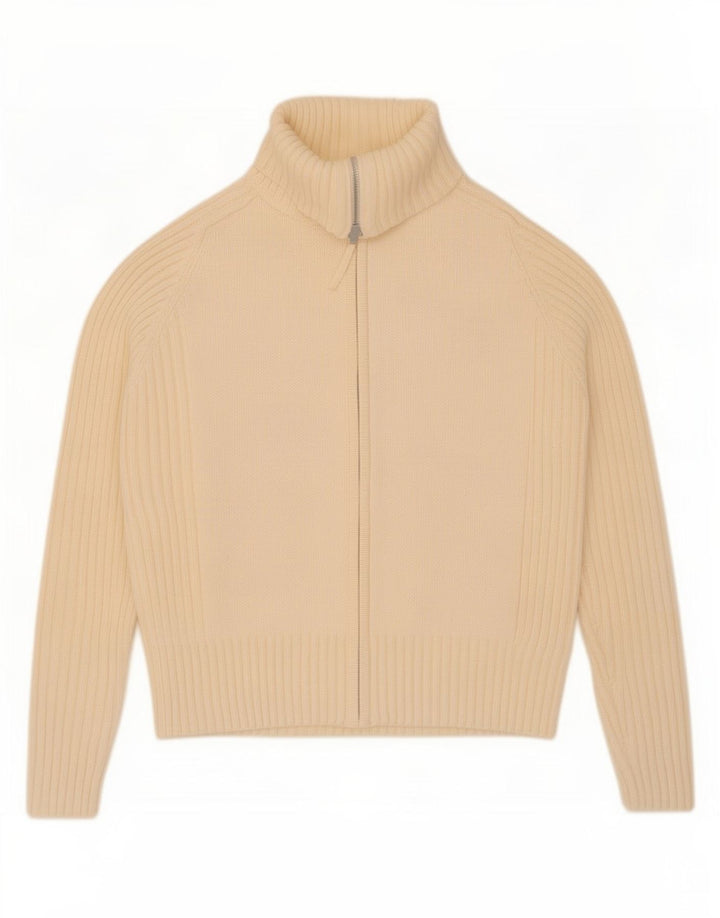 Suéter cardigã feminino com zíper completo da Marks & Spencer Reino Unido 16 grande branco
