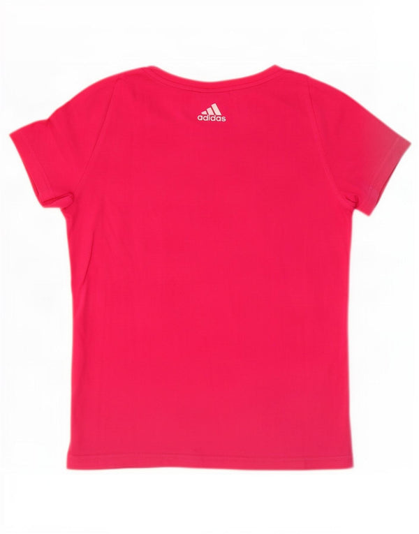 Adidas Camiseta Feminina Graphic Top UK 4/6 XS Rosa Algodão