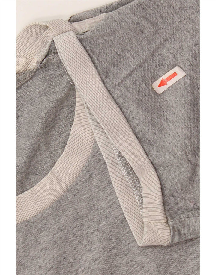 Camiseta masculina Adidas grande algodão colorblock cinza