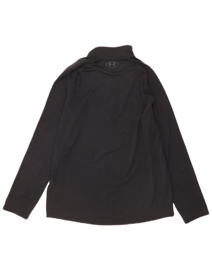 Under Armour Masculino Heat Gear Zip Neck Pulôver Treino Top Médio Preto
