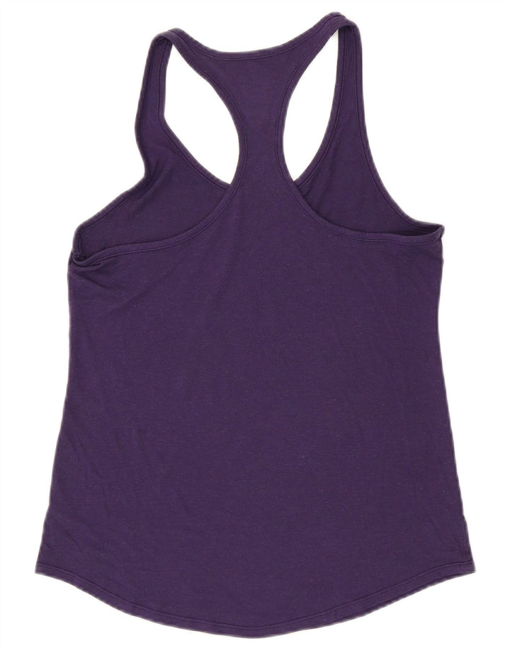 Nike Womens Dri Fit Graphic Vest Top UK 12 Médio Roxo
