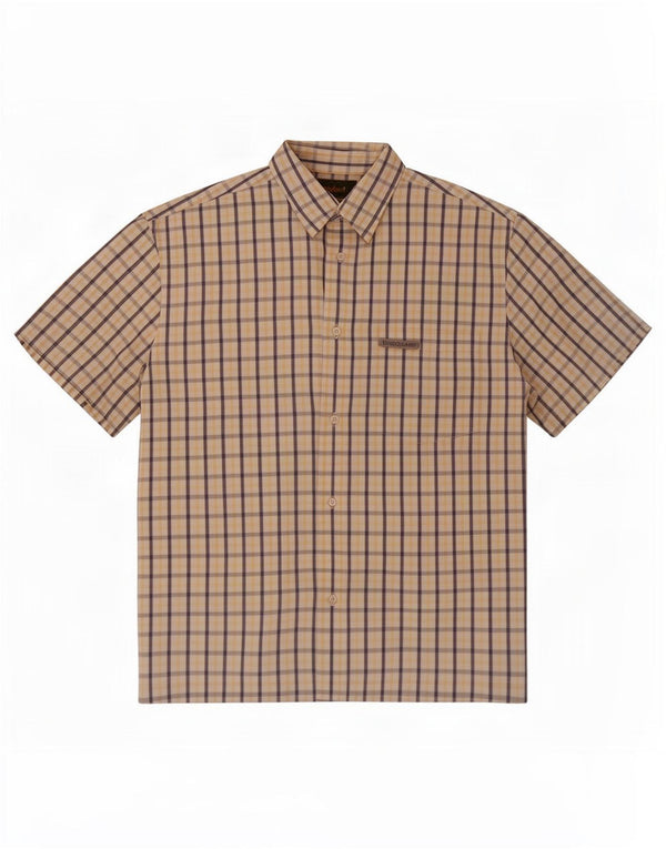 Camisa masculina de manga curta Timberland, algodão xadrez médio multicolorido