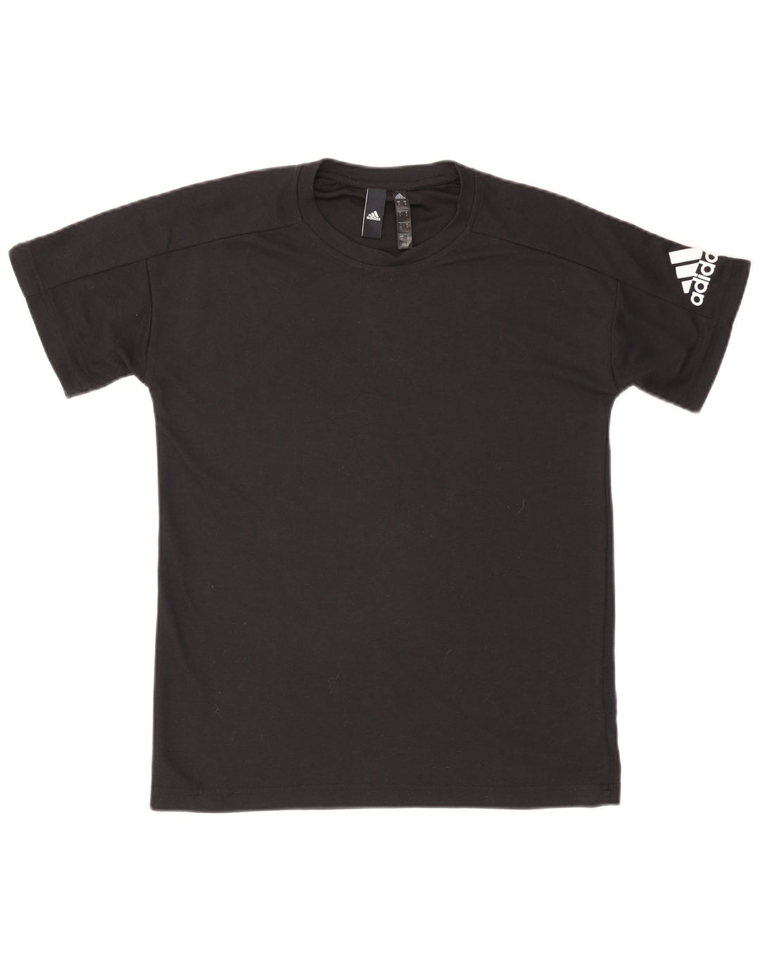 ADIDAS Mens T-Shirt Top Pequeno Poliéster Preto