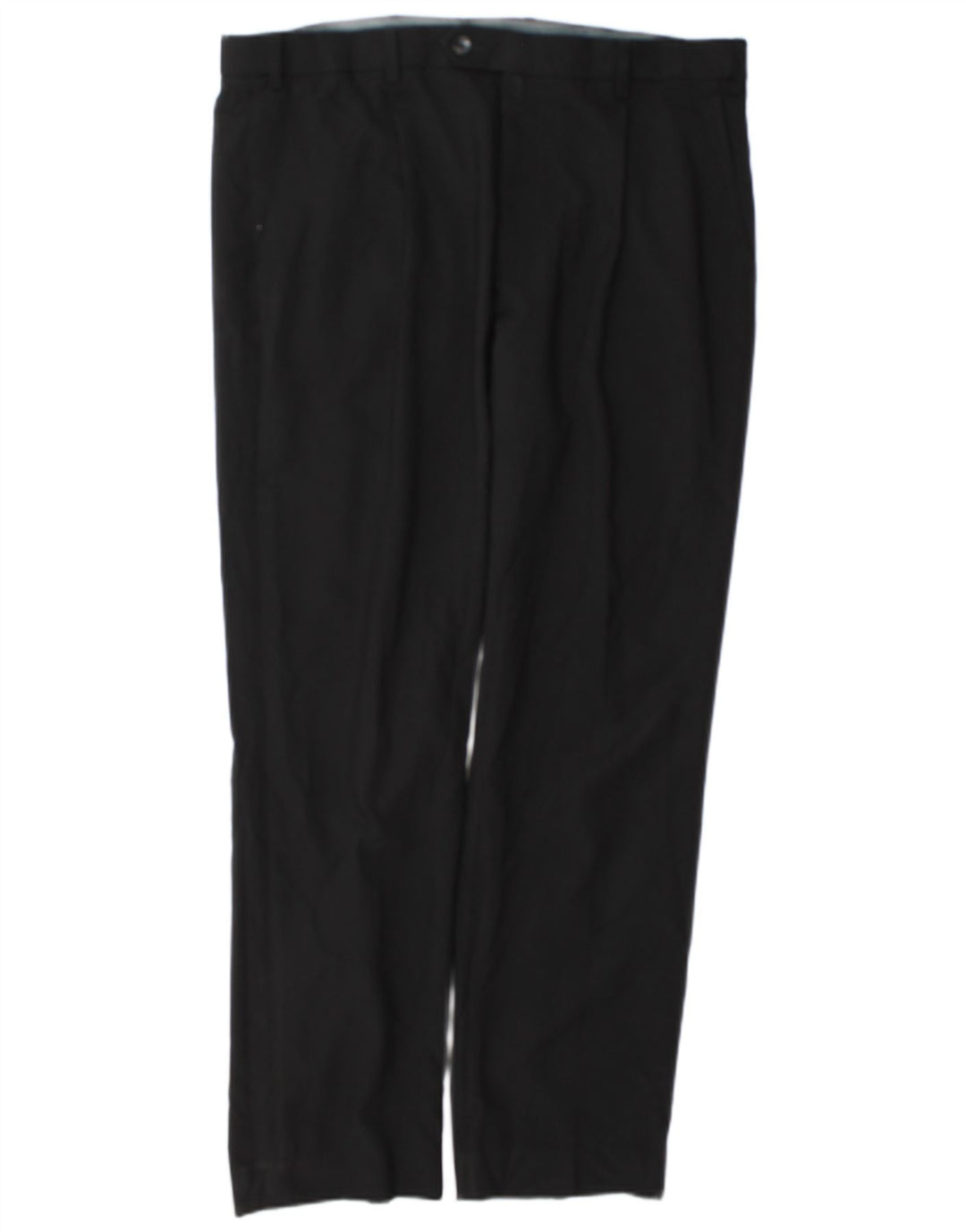 Calça masculina reta regular Marks & Spencer W36 L31 poliéster preto