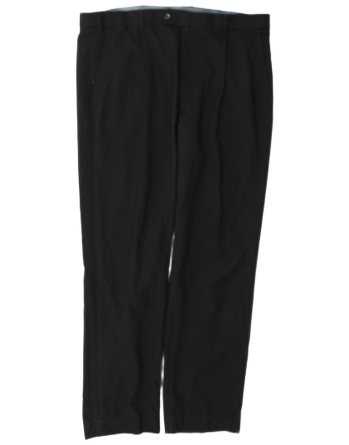 Calça masculina reta regular Marks & Spencer W36 L31 poliéster preto