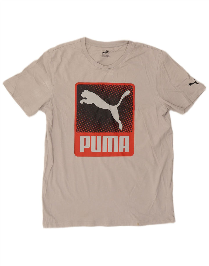 Camiseta masculina Puma Graphic Top cinza médio algodão