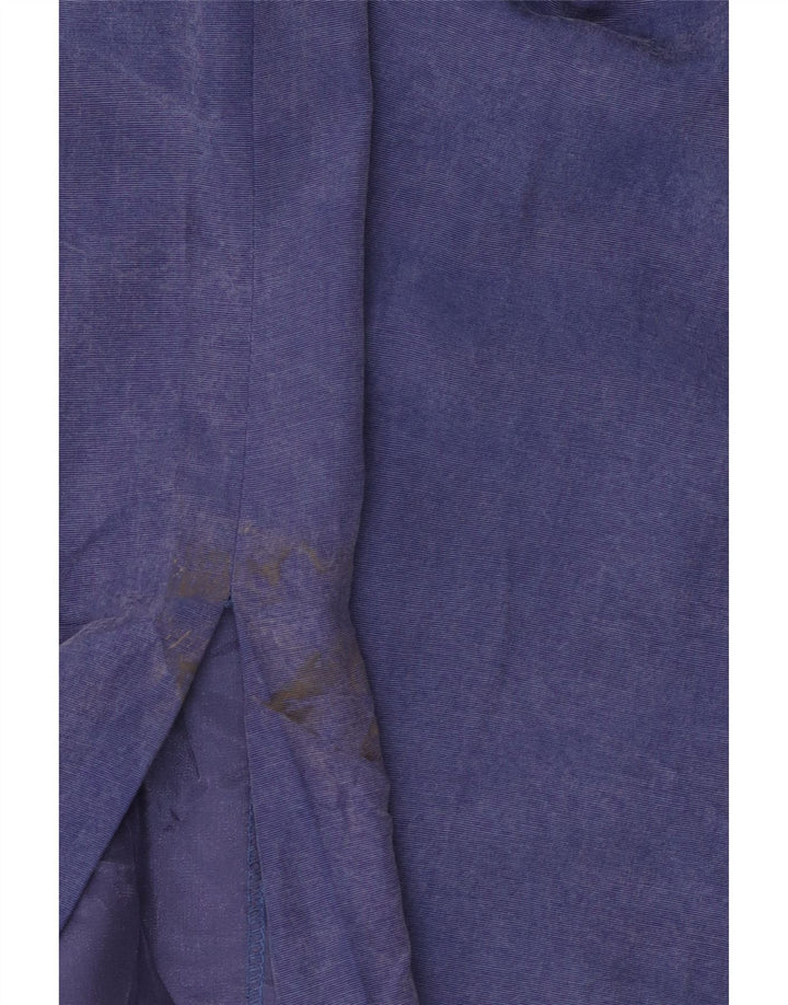 Saia midi feminina Monsoon Reino Unido 16 grande W32 azul viscose