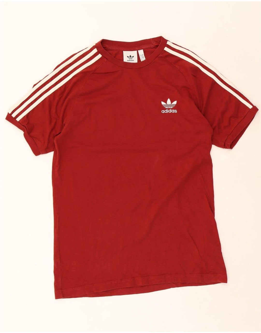 Adidas Mens Camiseta Top Médio Algodão Borgonha