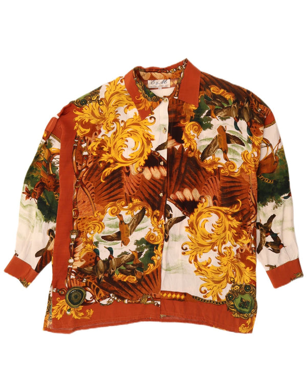 Blusa feminina estampada E&M UK 14 média floral multicolorida