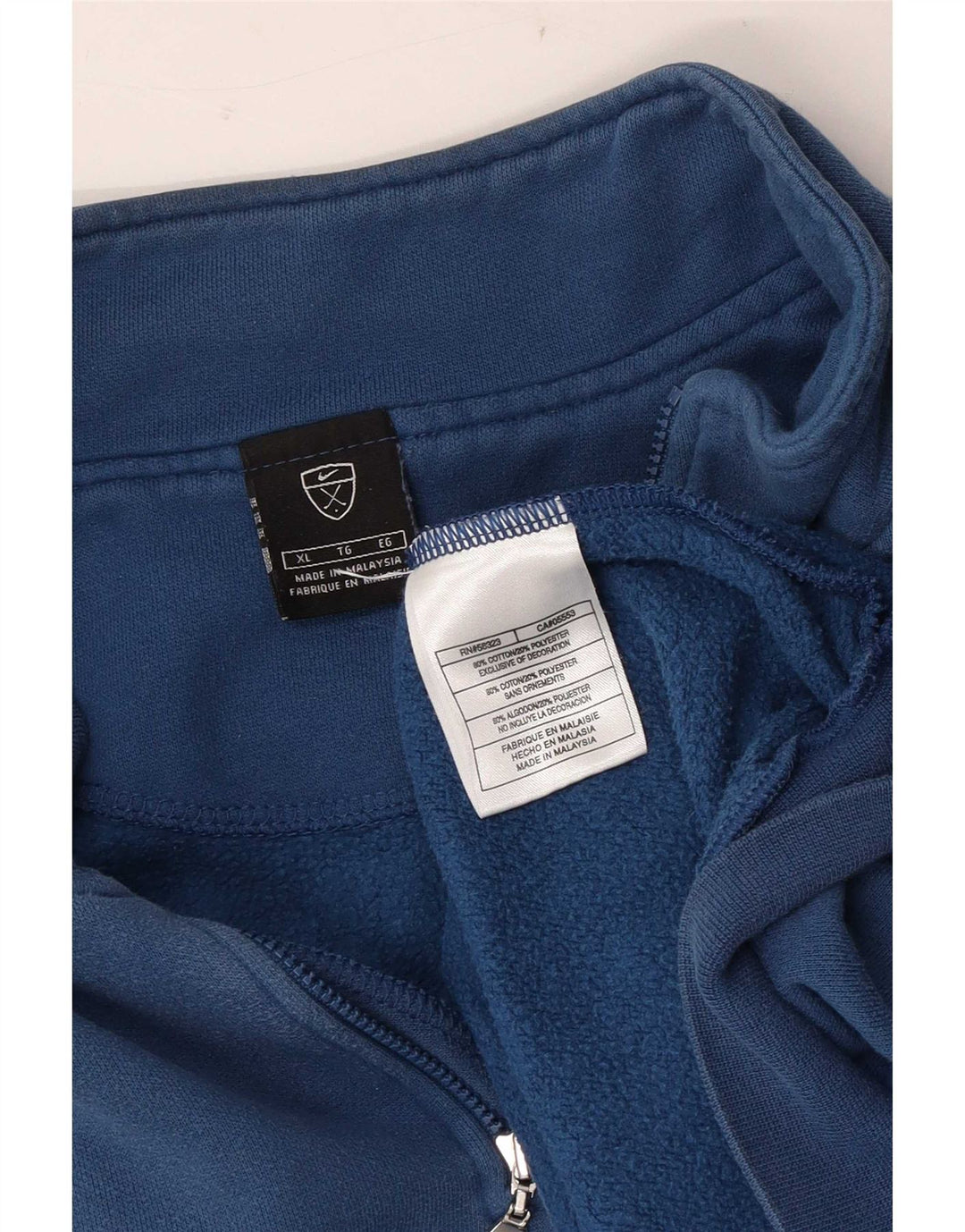 Moletom Nike Masculino com Zíper e Pescoço Jumper XL Azul Algodão