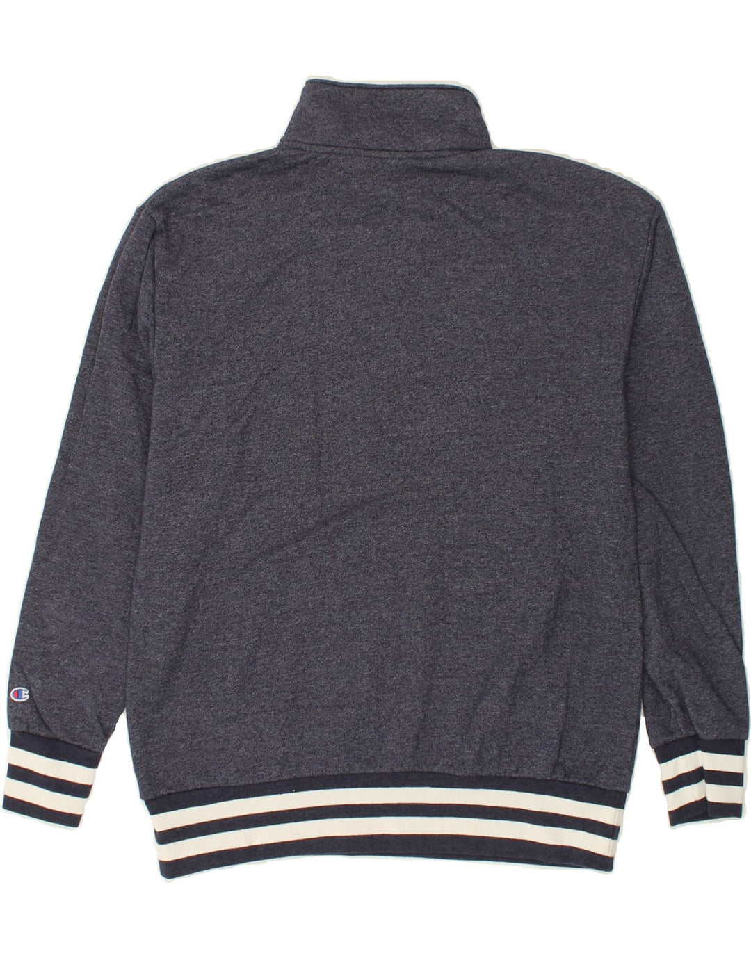 CHAMPION Womens Zip Neck Sweatshirt Jumper UK 16 Large Blue Cotton Vintage Champion and Second-Hand Champion from Messina Hembry 