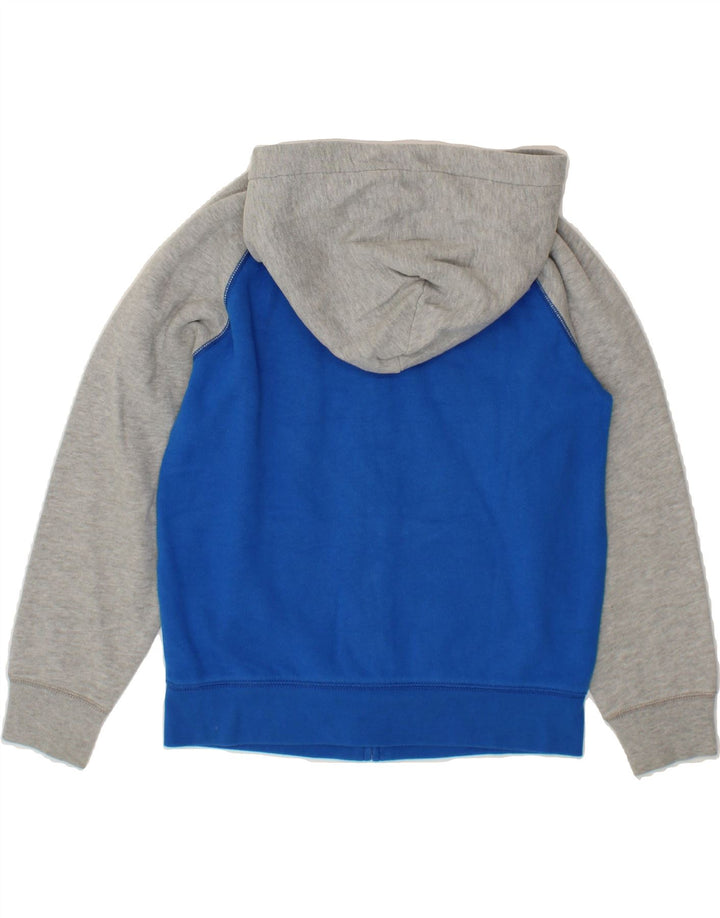 GAP Boys Graphic Zip Hoodie Sweater 9-10 Years Blue Colourblock Cotton Vintage Gap and Second-Hand Gap from Messina Hembry 