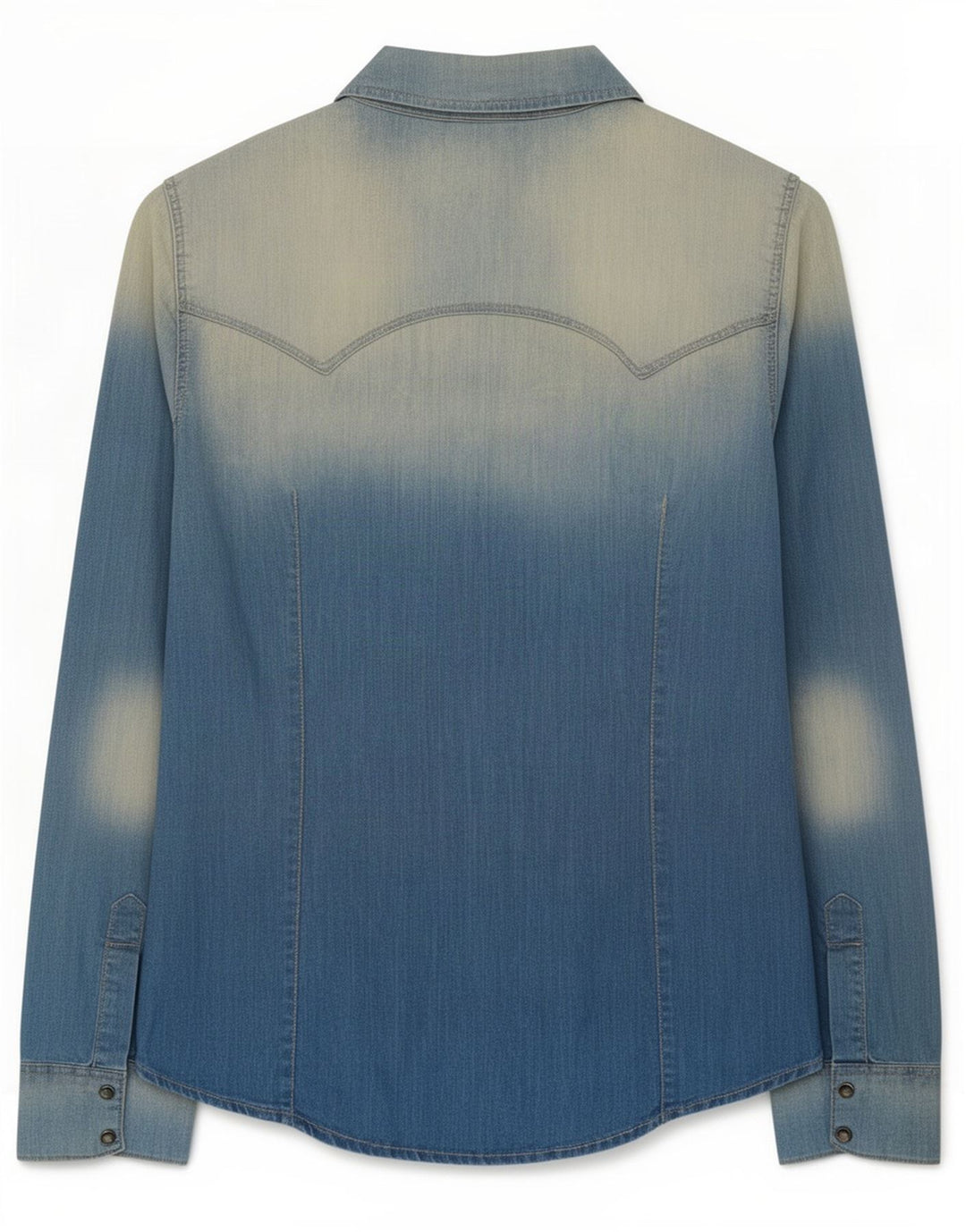 Camisa jeans feminina Zara Reino Unido 14 algodão azul médio