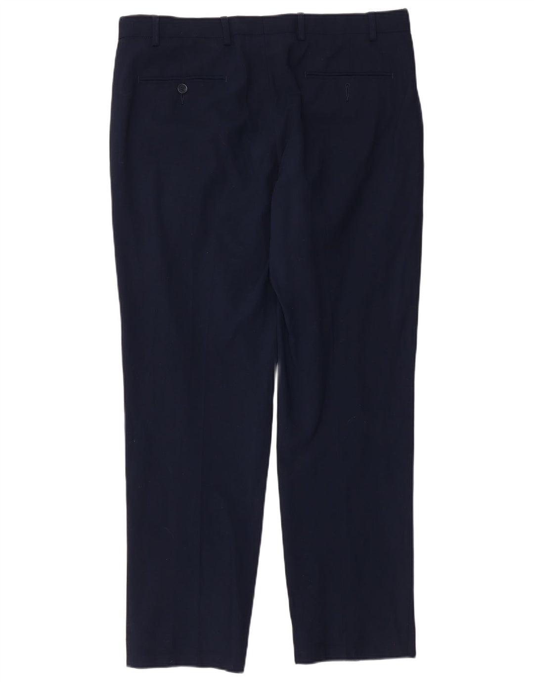 Calça casual masculina Marks & Spencer de ajuste regular W36 L31 lã azul marinho