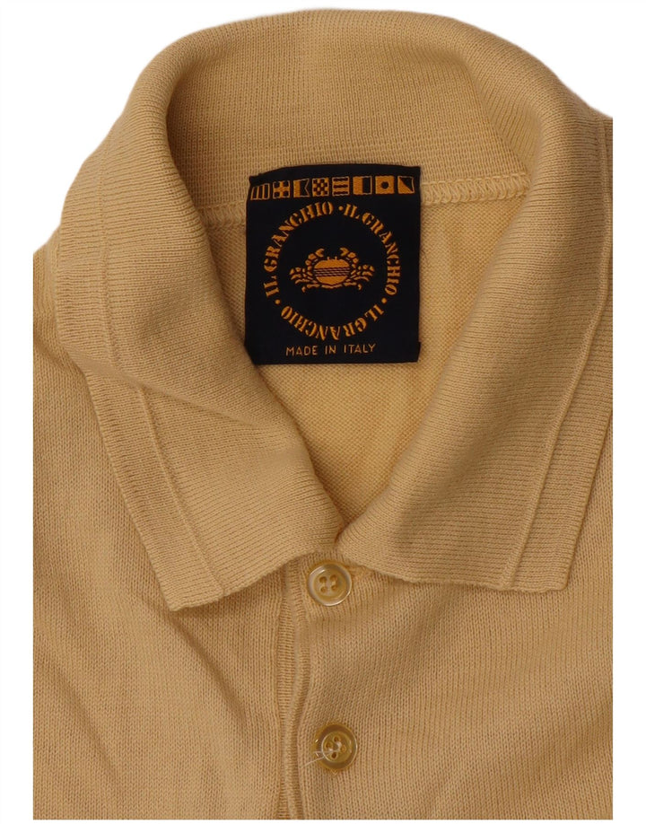 Il Granchio Suéter masculino com gola polo grande bege