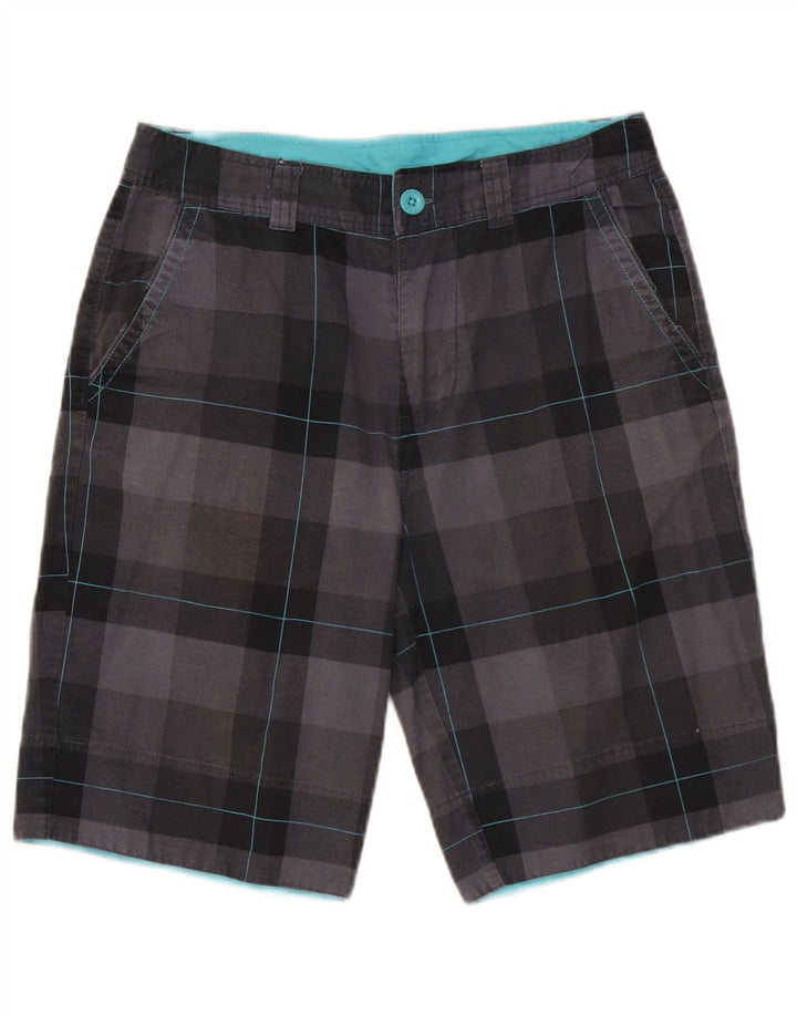 Sneaker Freak Mens Chino Shorts XS W29 Cinza Xadrez Algodão